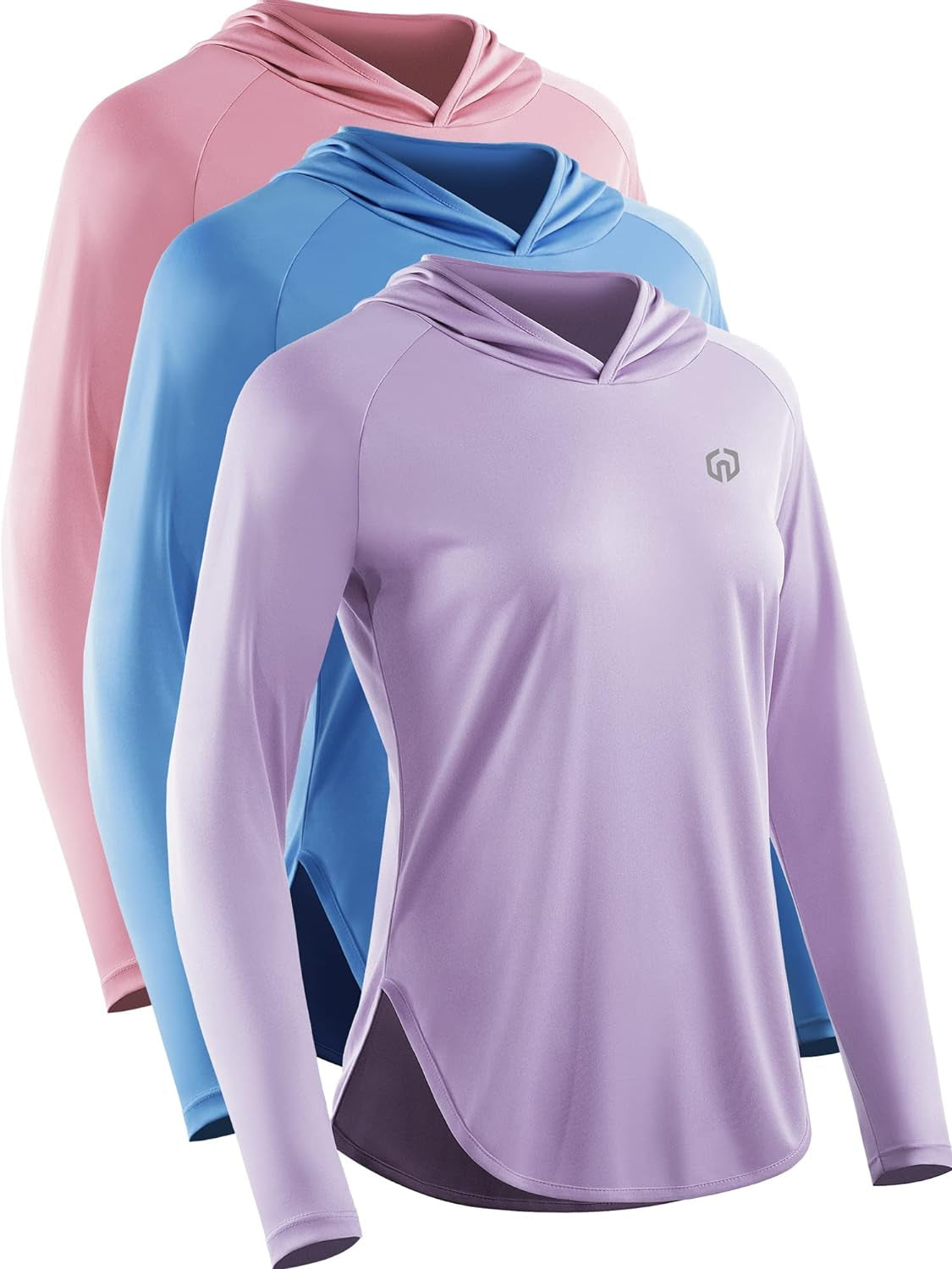 NELEUS women's sun protection running shirt with hood, athletic workout top for women, moisture-wicking and lightweight fabric