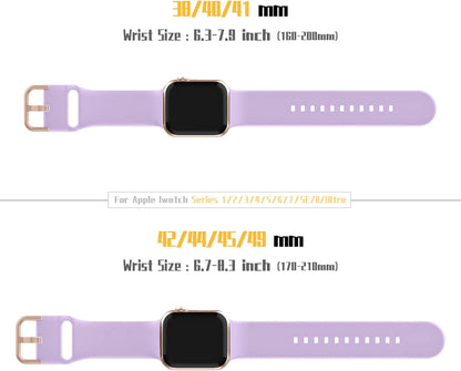 Soft silicone Recoppa sport band for Apple Watch, 38mm to 49mm, with classic clasp, compatible with Series 1-11, SE, Ultra.