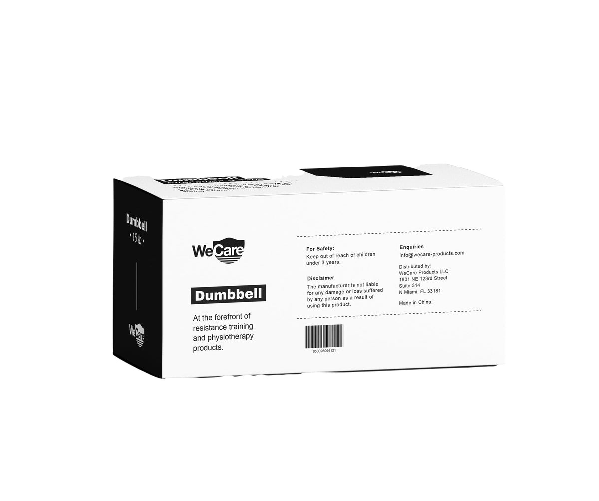 Wecare Fitness 15Lb Neoprene Dumbbell Pair - Sleek Black for Ultimate Workouts