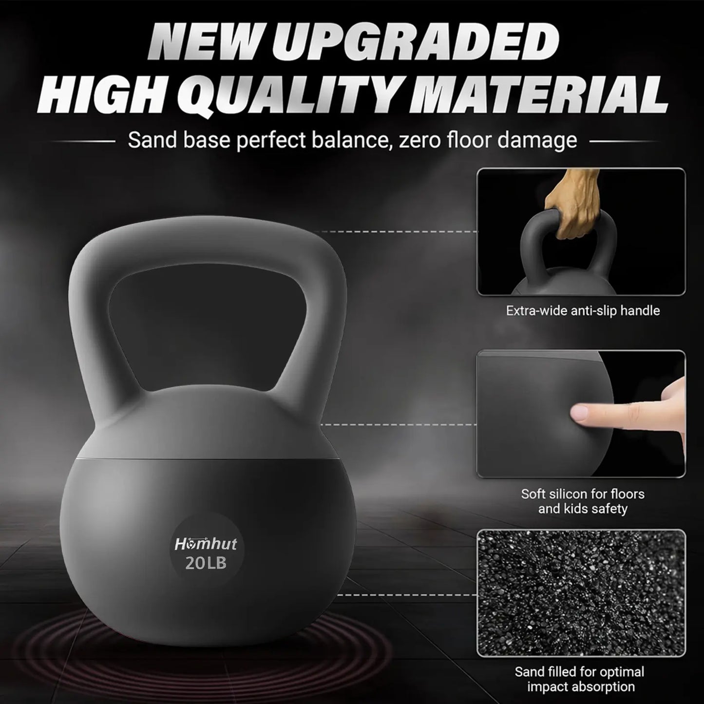 Soft Kettlebell with Handle - Home Gym Weight Training Equipment for Strength Conditioning, Core Training