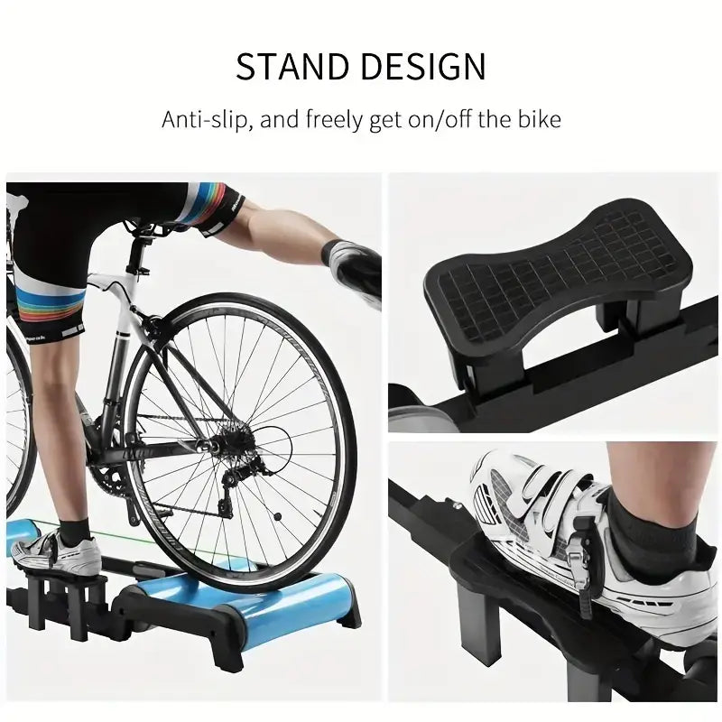 Quiet Indoor Cycling Trainer Rollers - Adjustable Resistance(Blue) product image 3
