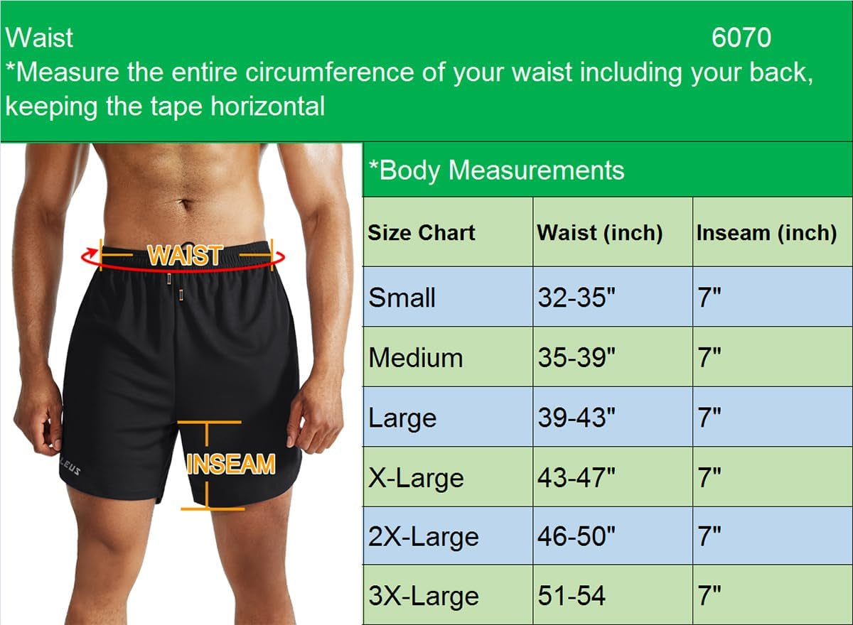 Neleus men's 2-in-1 running shorts with liner, dry fit material, and pockets, suitable for workout and athletic activities.