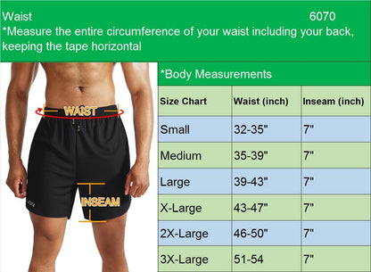 Neleus men's 2-in-1 running shorts with liner, dry fit material, and pockets, suitable for workout and athletic activities.