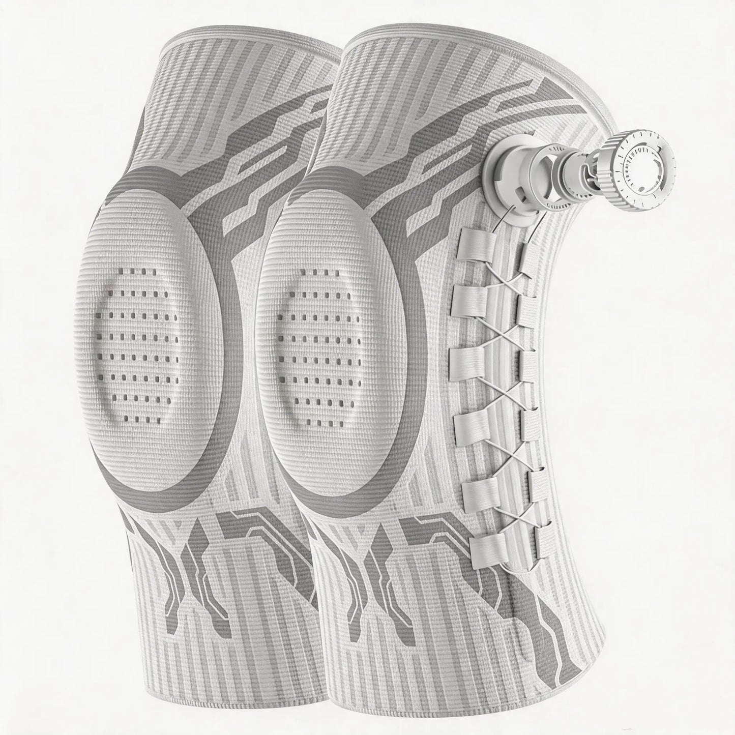 Adjustable Compression Knee Brace with Dial, Breathable Knee Support Sleeve for Sports, Running & Daily Activities