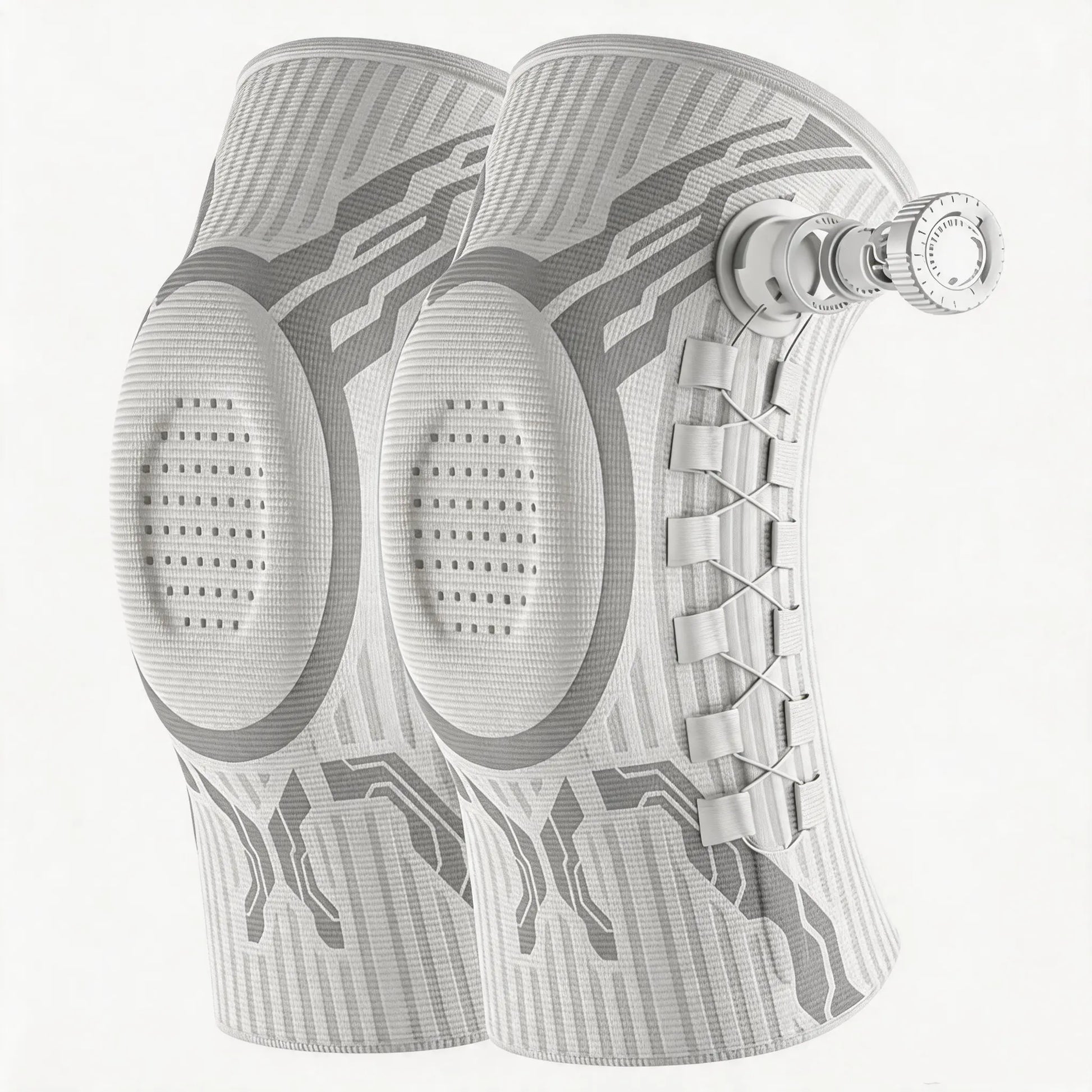 Adjustable Compression Knee Brace with Dial, Breathable Knee Support Sleeve for Sports, Running & Daily Activities