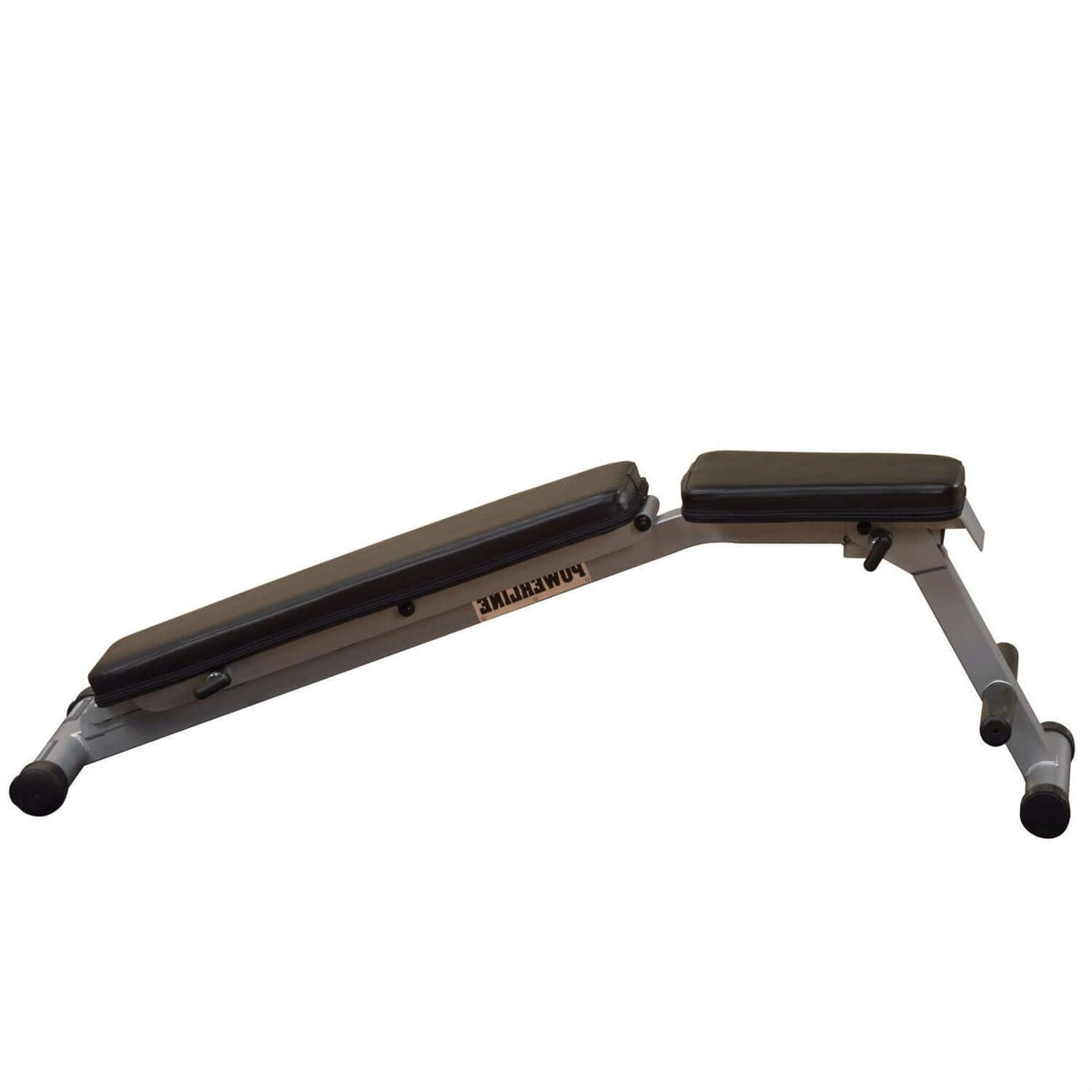 Multi-position folding exercise bench for weight training with adjustable incline and decline features.