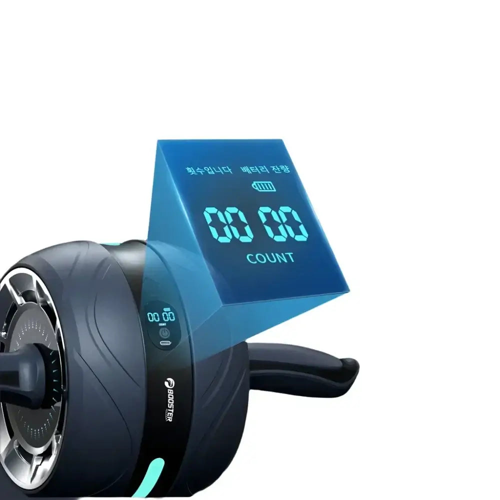 Booster Abdominal Wheel featuring digital display for effective abdominal workout wheel sessions.
