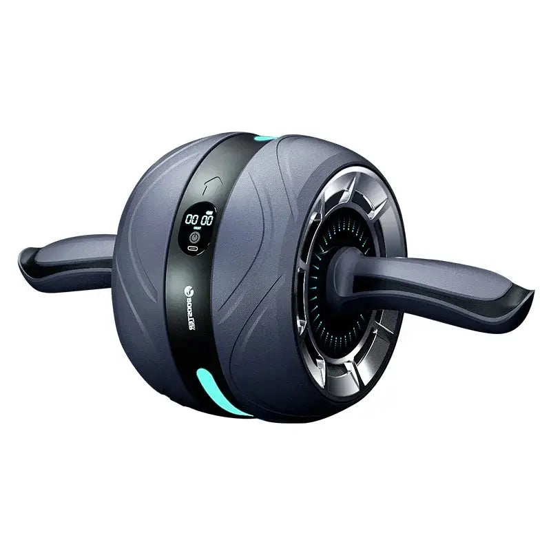 Booster Abdominal Wheel in grey with counter, designed for effective abdominal workout wheel routines at home or gym.