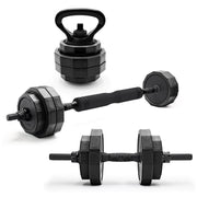 CAP 66Lb Versatile Weight Set - Adjustable Dumbbell, Barbell & Kettlebell for Complete Full-Body Workouts, Sleek Black Design