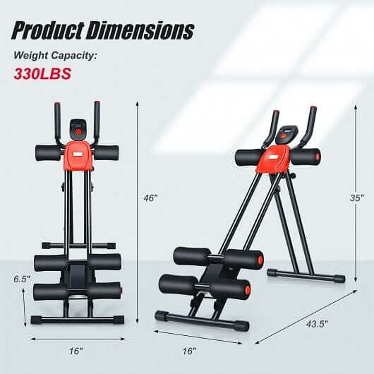 Foldable Adjustable Core Abdominal Trainer with 3 Adjustable Resistance and LCD Display-4
