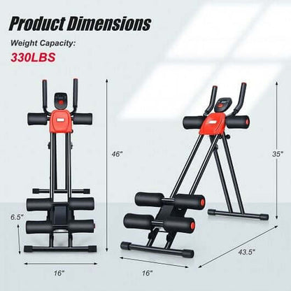 Foldable Adjustable Core Abdominal Trainer with 3 Adjustable Resistance and LCD Display-4