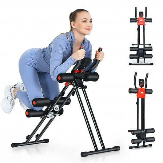 Foldable Adjustable Core Abdominal Trainer with 3 Adjustable Resistance and LCD Display product image 1