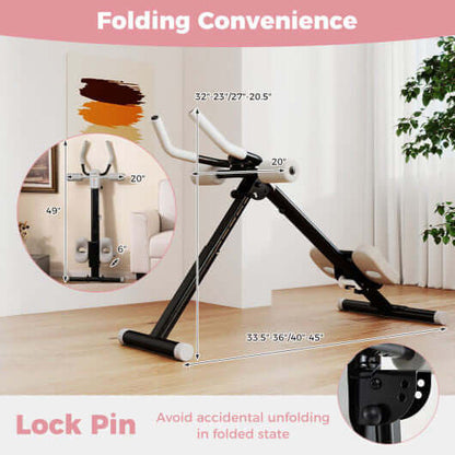 Adjustable Abdominal Trainer Ab Workout Machine Foldable Ab Cruncher-White-1