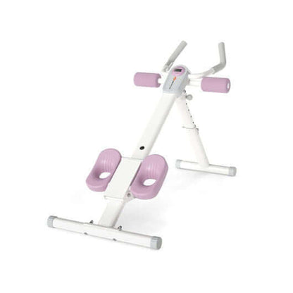 Adjustable Abdominal Trainer Ab Workout Machine Foldable Ab Cruncher-White-4