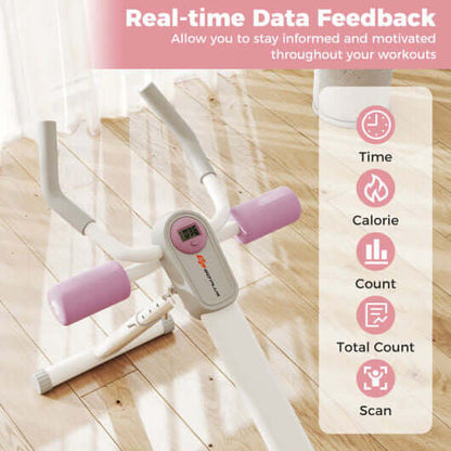 Adjustable Abdominal Trainer Ab Workout Machine Foldable Ab Cruncher-White-7