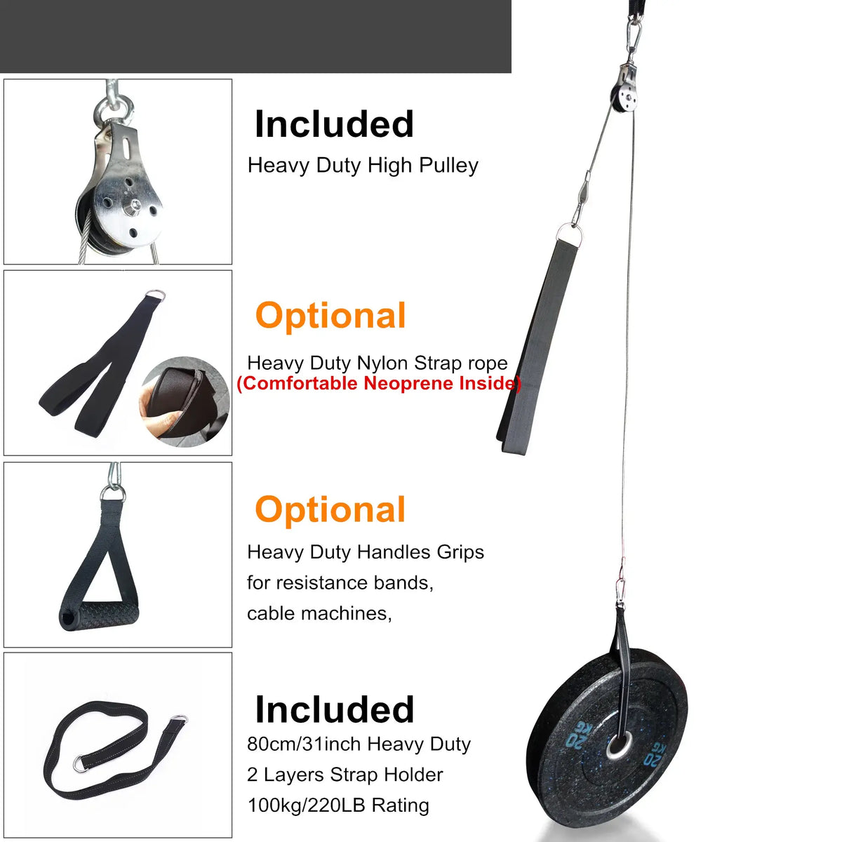 Fitness DIY Pulley Cable Machine Attachment System product image 4