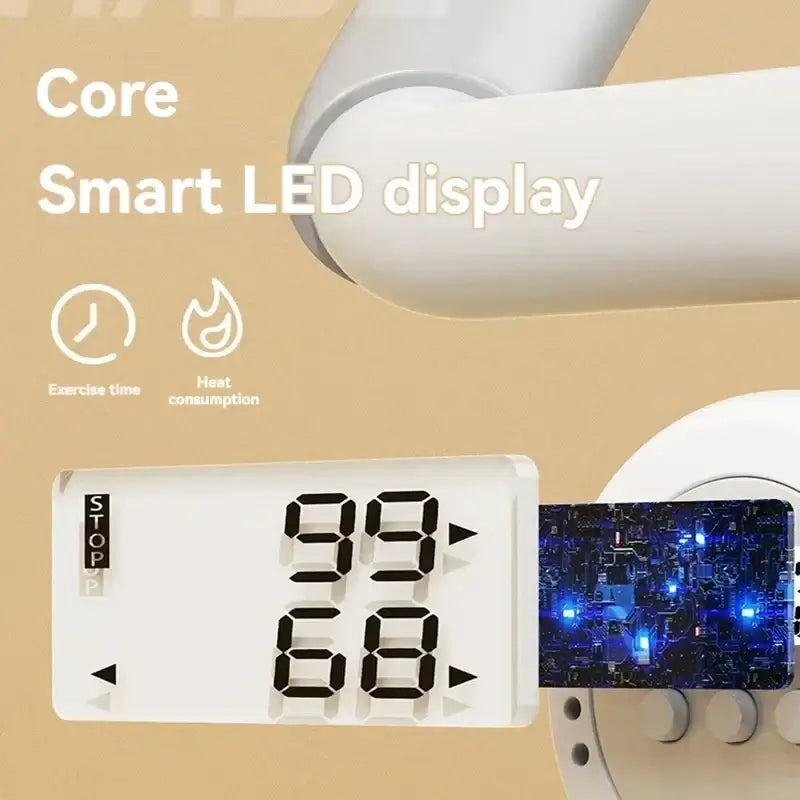 Silent Handrail Stepper For Home Fitness showing smart LED display for exercise tracking and heat consumption.