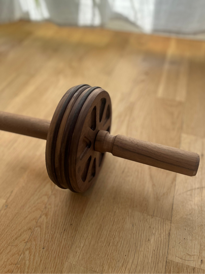 Handcrafted Wooden Ab Wheel - Core Strength Trainer for Home Fitness-1