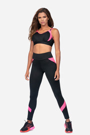 Women's Black & Pink Sports Bra | Lorin L5173