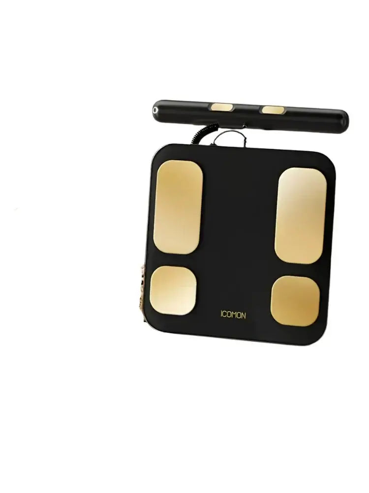 Eight-Electrode Body Fat Scale With Skipping Rope - Dark Night Black, suitable for home workouts and gym sessions.