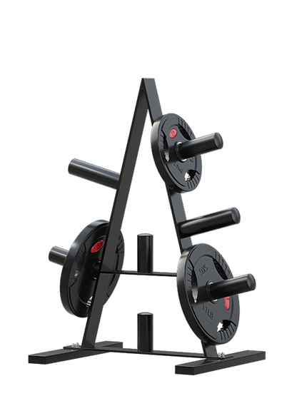 Heavy-Duty Household Barbell Plate Rack - Black Olympic Weight Storage-3