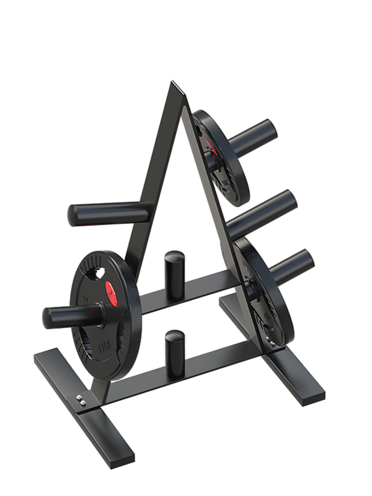Heavy-Duty Household Barbell Plate Rack - Black Olympic Weight Storage-1