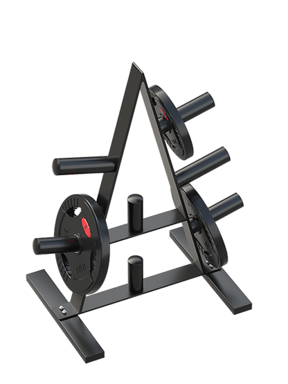 Heavy-Duty Household Barbell Plate Rack - Black Olympic Weight Storage-1
