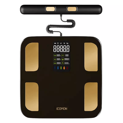 Eight-Electrode Body Fat Scale With Free Smart Skipping Rope - Dark Night Black-0