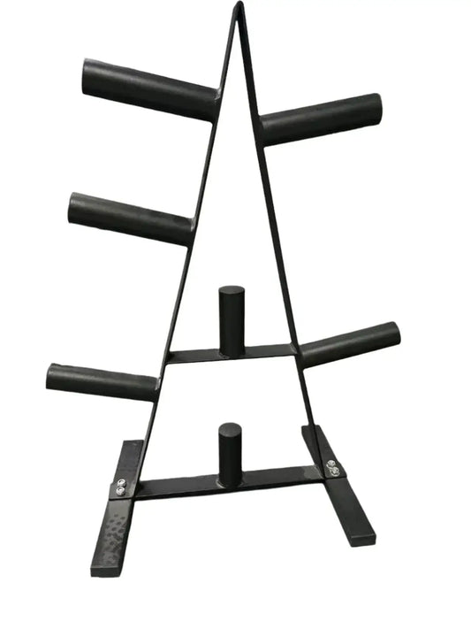 Heavy-Duty Household Barbell Plate Rack - Black Olympic Weight Storage-0