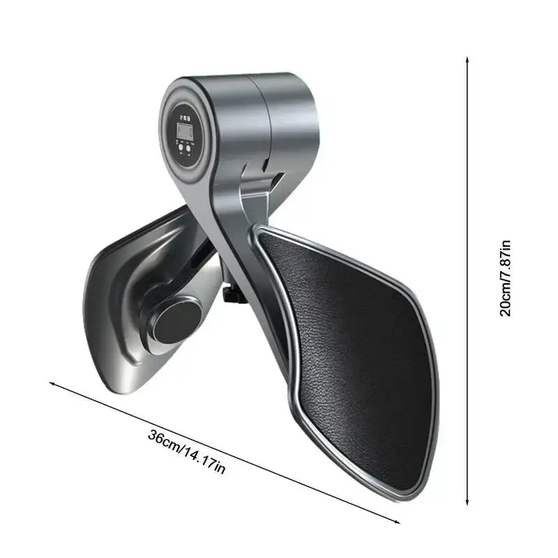 Image of an adjustable pelvic floor trainer with dimensions and display features for user convenience.