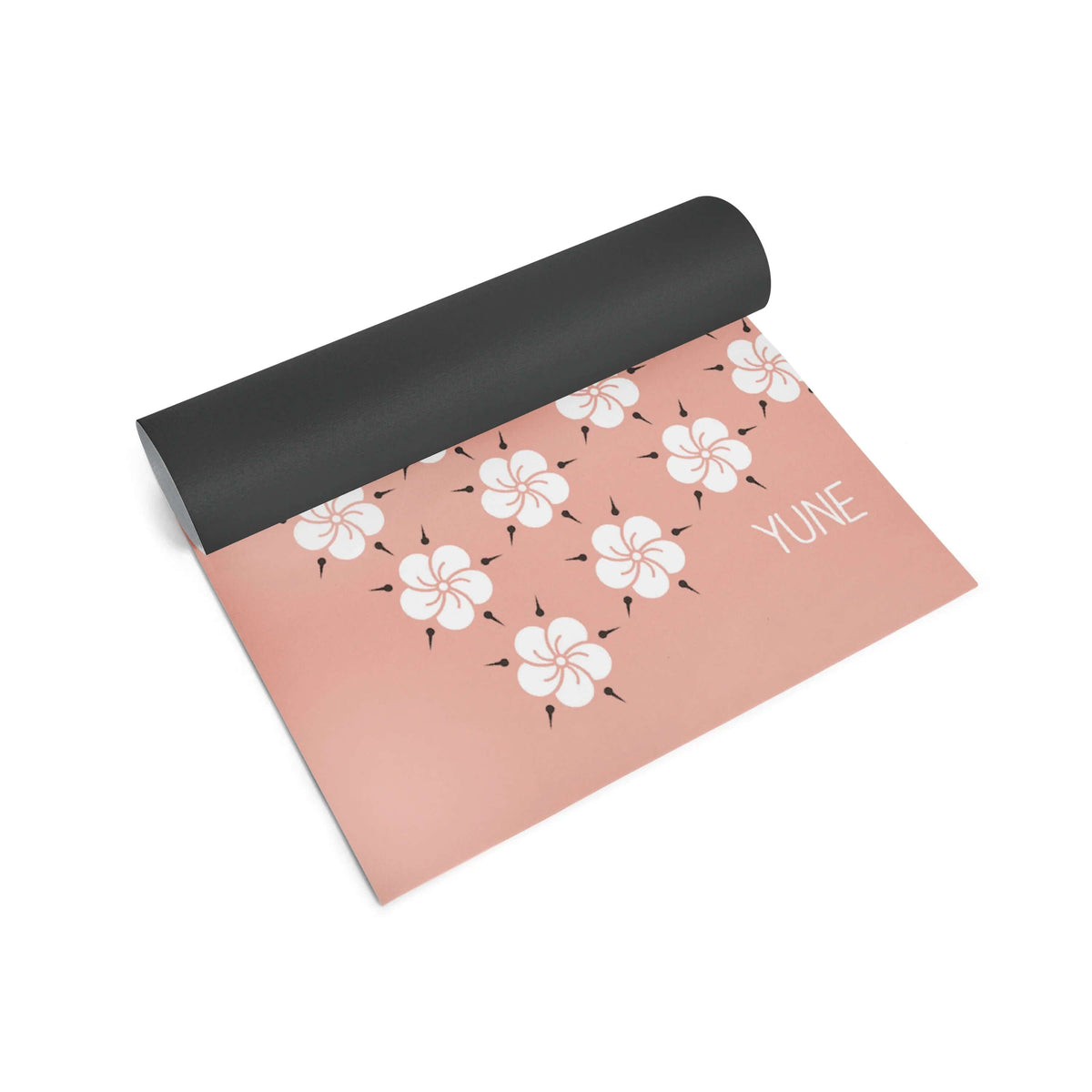 Kumiko Yoga Mat showcasing eco-friendly non-slip yoga mat design with floral pattern and black non-slip surface.