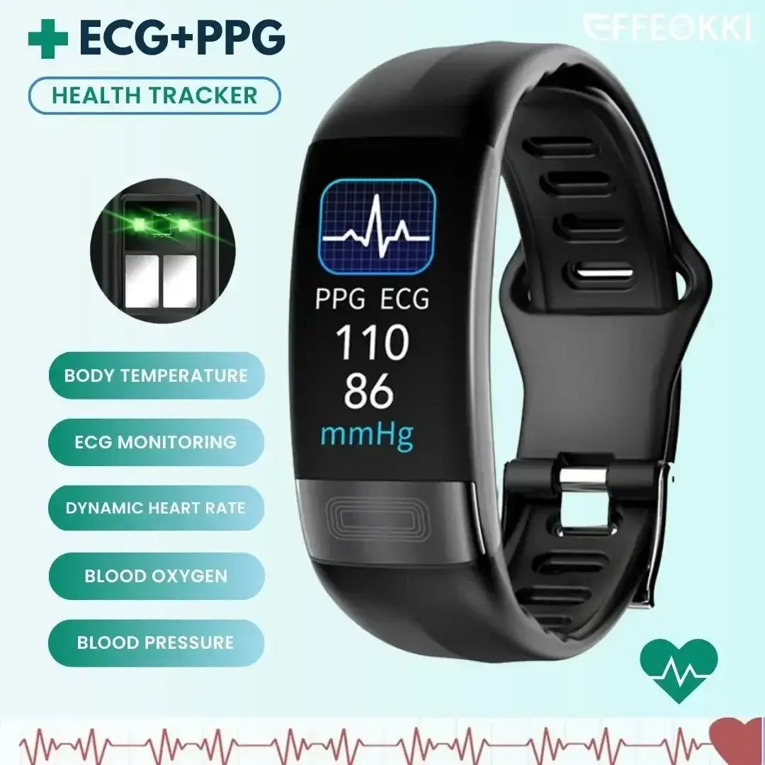 Fitness Bracelet Heart Blood Body Monitoring Black product image 2