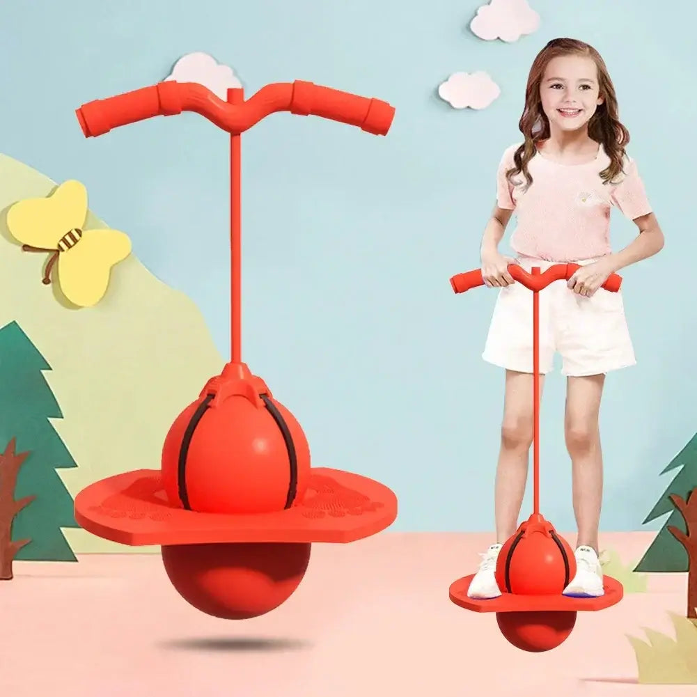 A child using the Frog Jump Balance Trainer for wear-resistant balance trainer workouts in a playful environment.