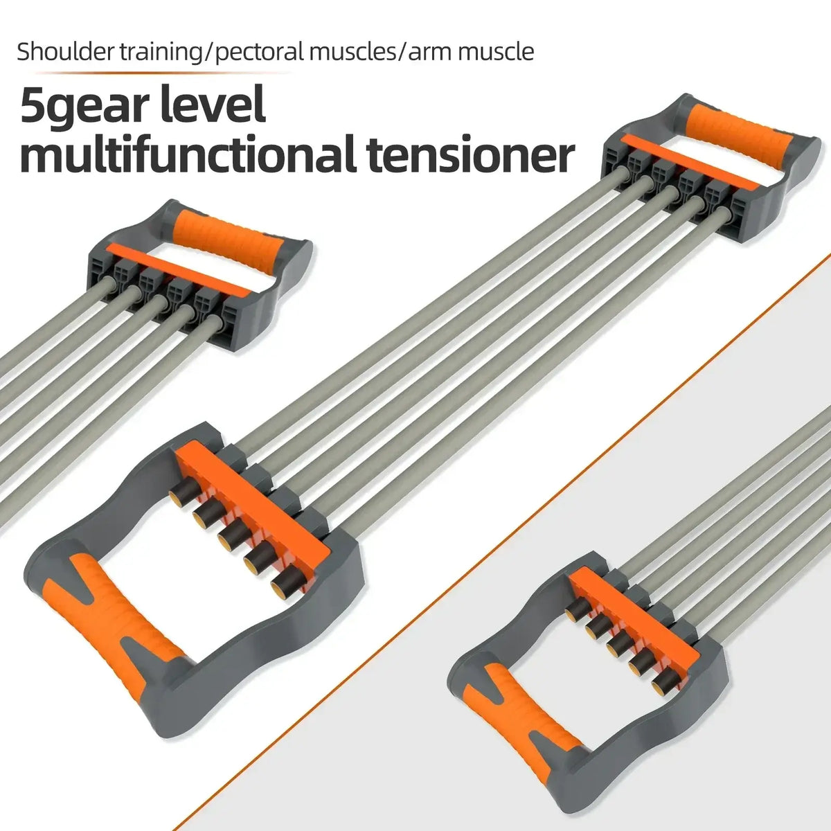 Adjustable chest expander for home workouts featuring 5 gear levels and multifunctional design
