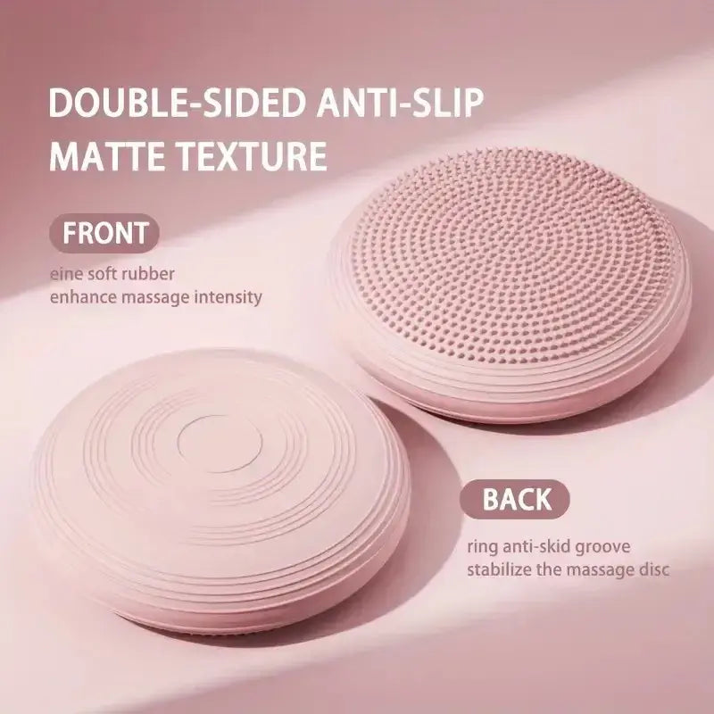 Double-sided anti-slip massage disc with matte texture, showcasing soft rubber for enhanced massage intensity.