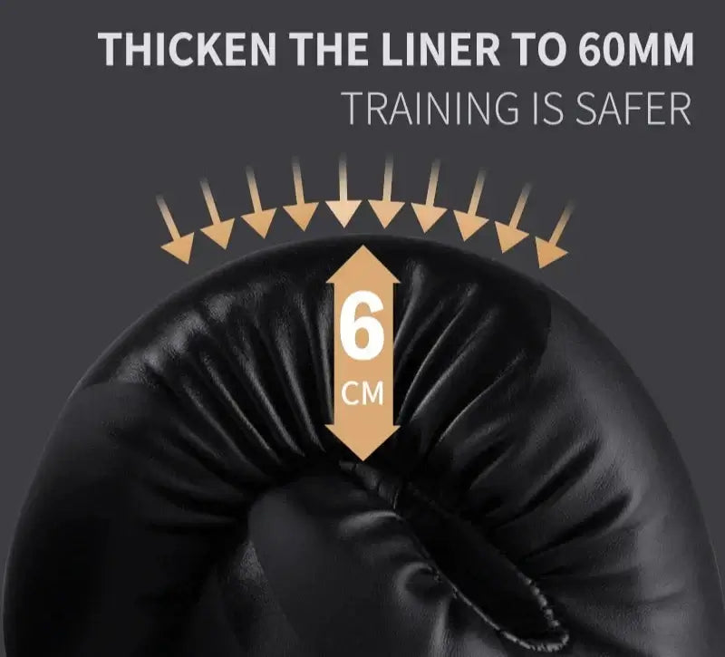 8oz PU Leather Boxing Gloves Unisex Training Gloves Black product image 3