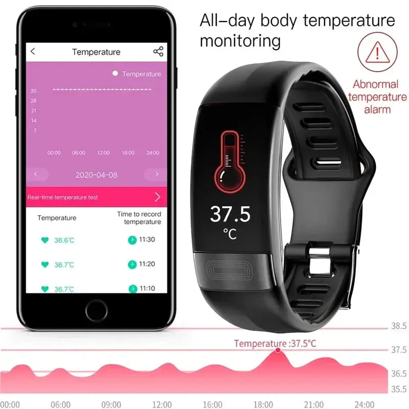 Fitness Bracelet Heart Blood Body Monitoring Black product image 5