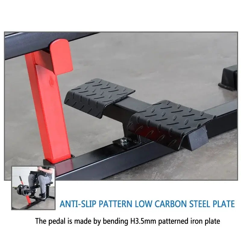 NNEOBA Heel Training Device showing anti-slip pattern low carbon steel plate, ideal heel training device for fitness.