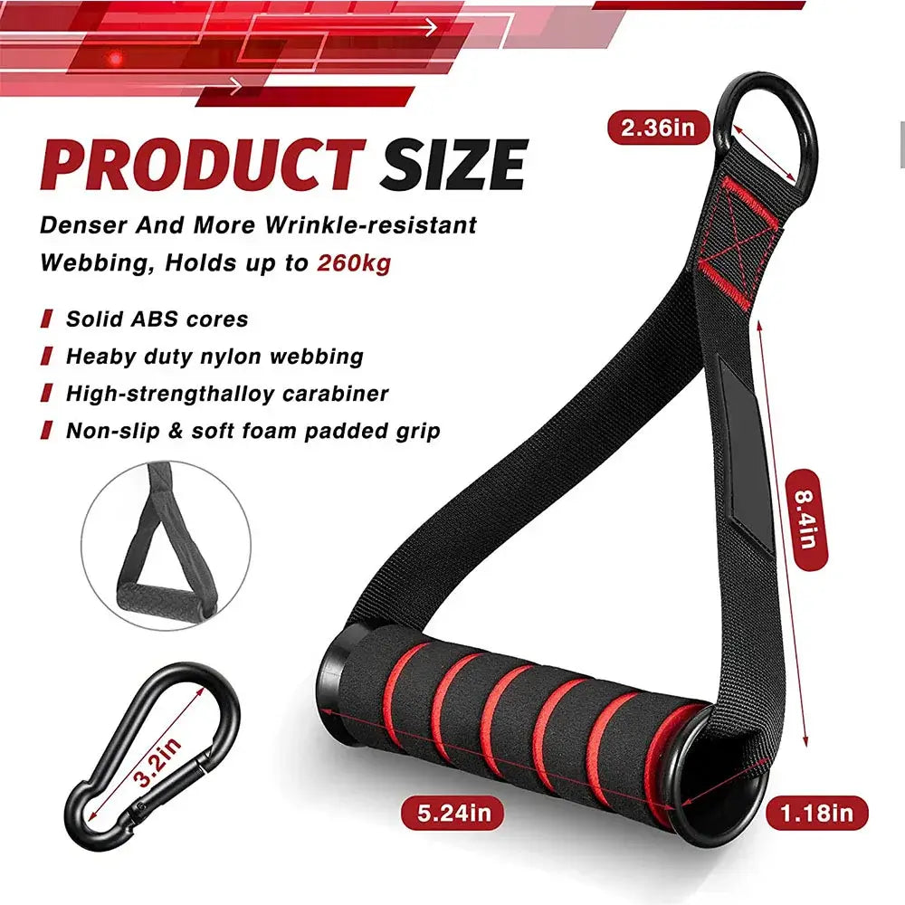 Heavy-Duty D-Ring Gym Handles with Hook for Home Workouts product image 3