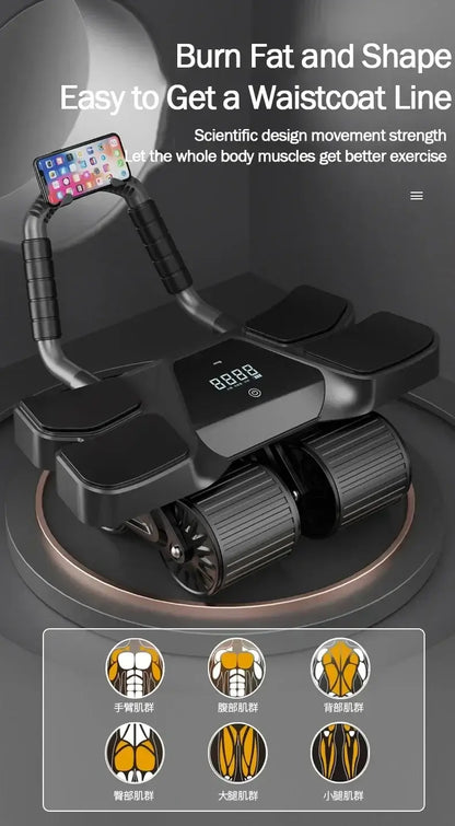 Four-Wheel Abdominal Roller with Elbow Support-4