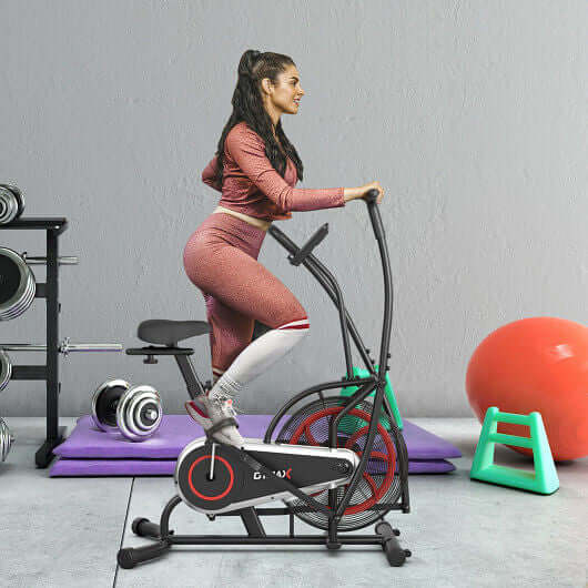 Upright Air Bike with Unlimited Resistance-Black product image 1