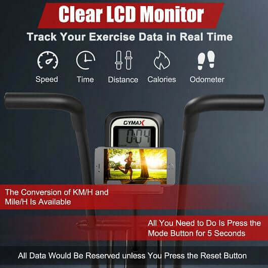 Upright Air Bike with Unlimited Resistance-Black-3