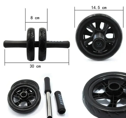 15cm Double-Wheel Abs Roller Non-Slip Silent Core Black-3
