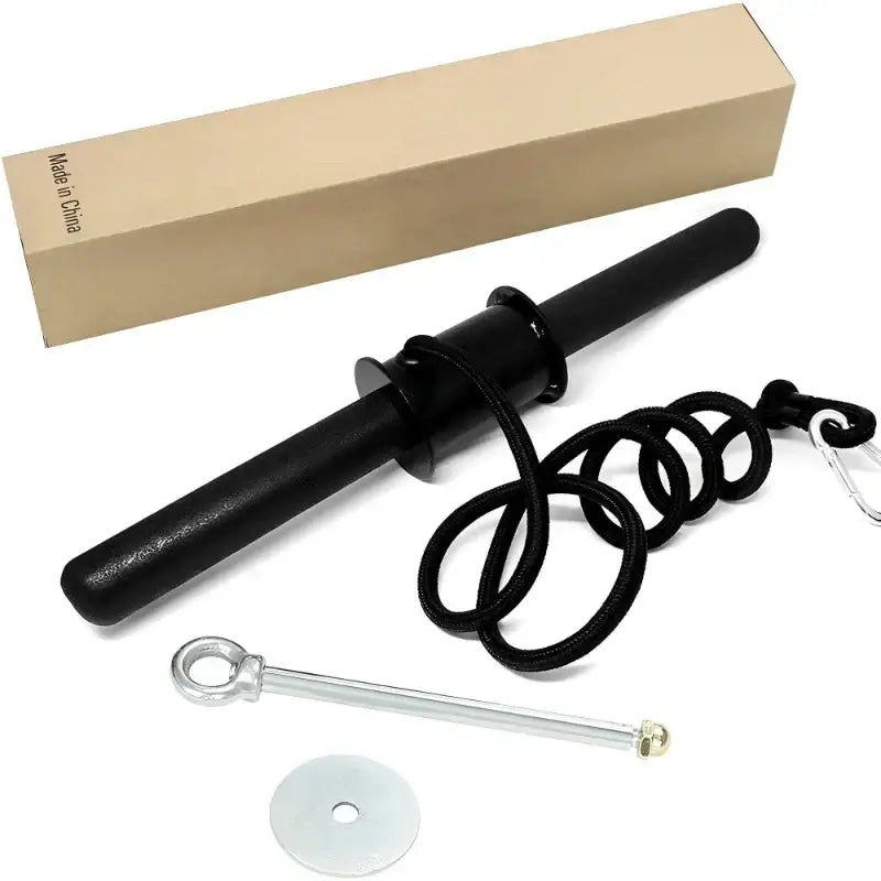 Wrist and forearm roller trainer with durable design and accessories for effective workouts.