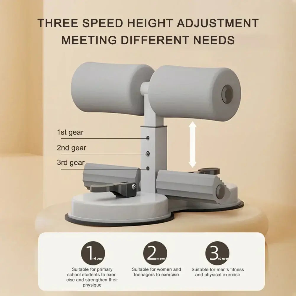 Muscle Training Aid with Suction Cups showcasing three speed height adjustments for diverse fitness needs.