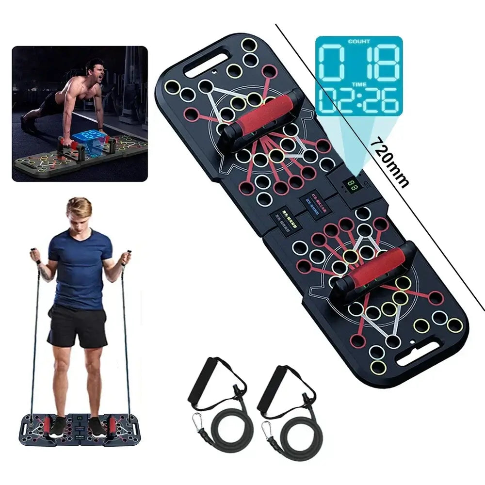 Multifunctional Electronic Push Up Board with Counting Feature for home workouts and gym sessions.