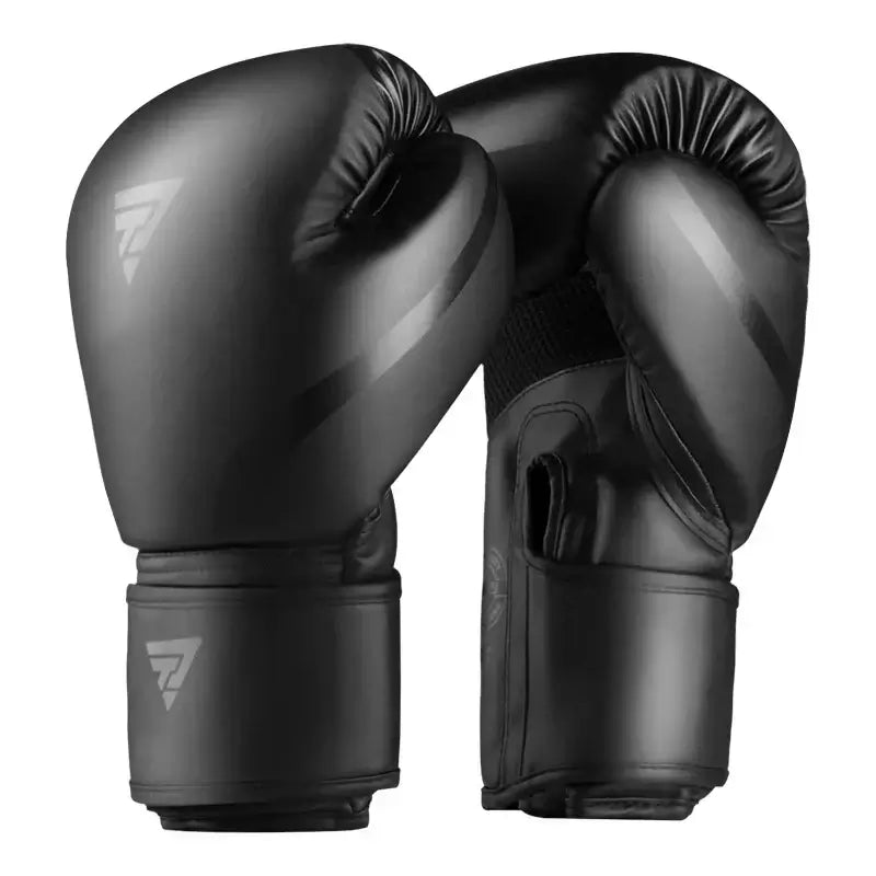 8oz PU Leather Boxing Gloves Unisex Training Gloves Black product image 1