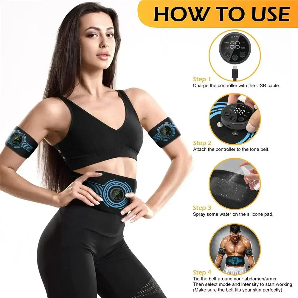 How to use the EMS abdominal muscle stimulator belt for optimal results and effective workouts.