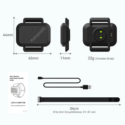 Heart Rate Sensor Wrist Strap Black-4
