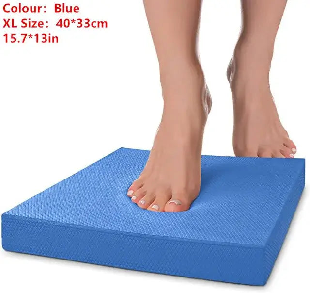 Tpe yoga balance pad cushion in blue color, perfect for stability and fitness training at home or gym.